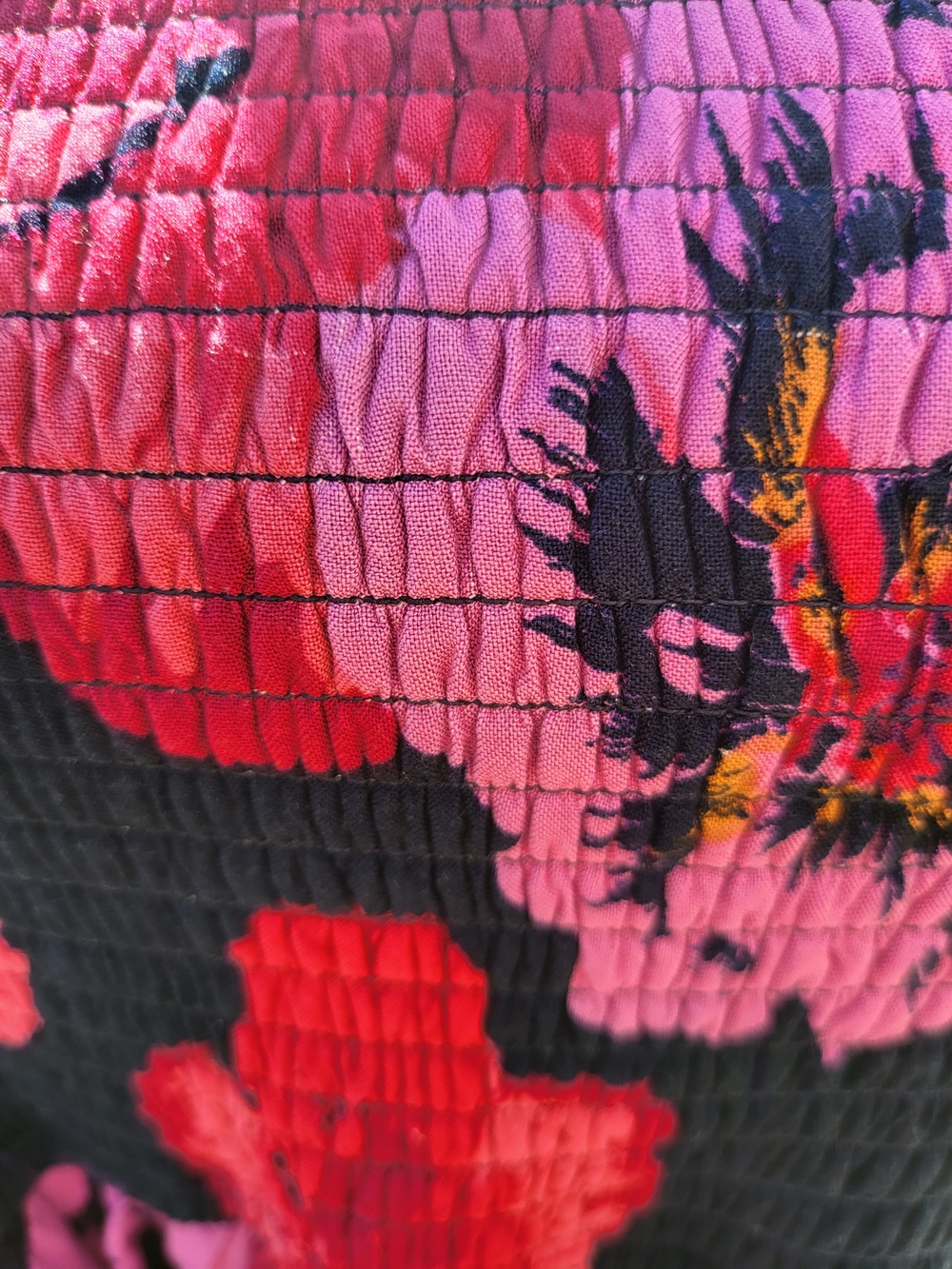 Band of Gypsies Black Maxi Dress with Pink & Red Floral Print - Picture 4 of 6